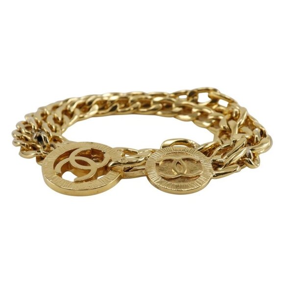 CHANEL Chain belt belt COCO Mark vintage Plated Gold Women - Picture 1 of 13